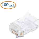 Cable matters 100 pack cat 6, cat6 rj45 modular plugs for solid or stranded utp cable, rj45 plugs