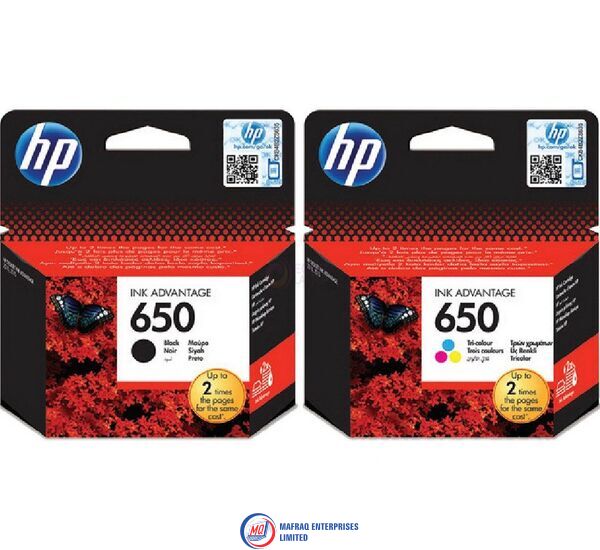 HP_650-Ink_Cartridge-Black-Cz101Ae-Tri_Color-Cz102Ae-EGYPTLAPTOP-1_1024_647 Hp 650 black / color original ink advantage cartridge - Image 1
