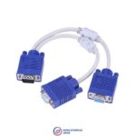 Vga splitter cable 1 computer to dual 2 monitor adapter Y splitter vga cable male to female for Computer
