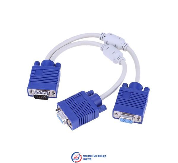ec55474f8c8579ae790d2ba82e112b92 Vga splitter cable 1 computer to dual 2 monitor adapter Y splitter vga cable male to female for Computer - Image 1